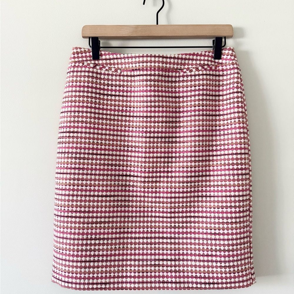 Halogen Woven Texture Pencil Skirt in Pink Gold Multi Size 8